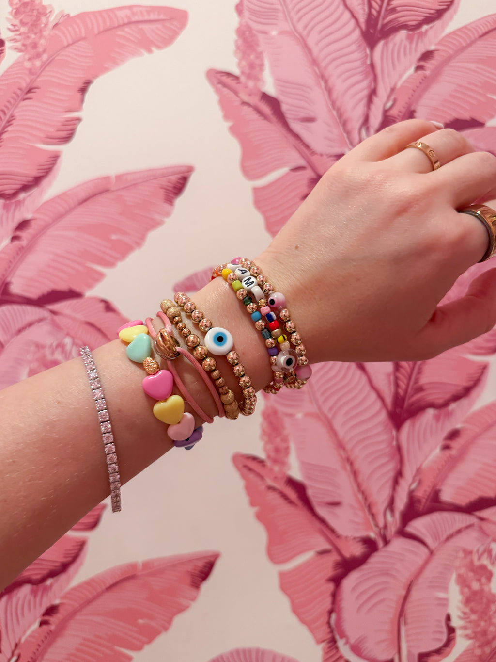 Rainbow Beaded 14KT Gold Filled or Gold Plated Stacking Bracelet