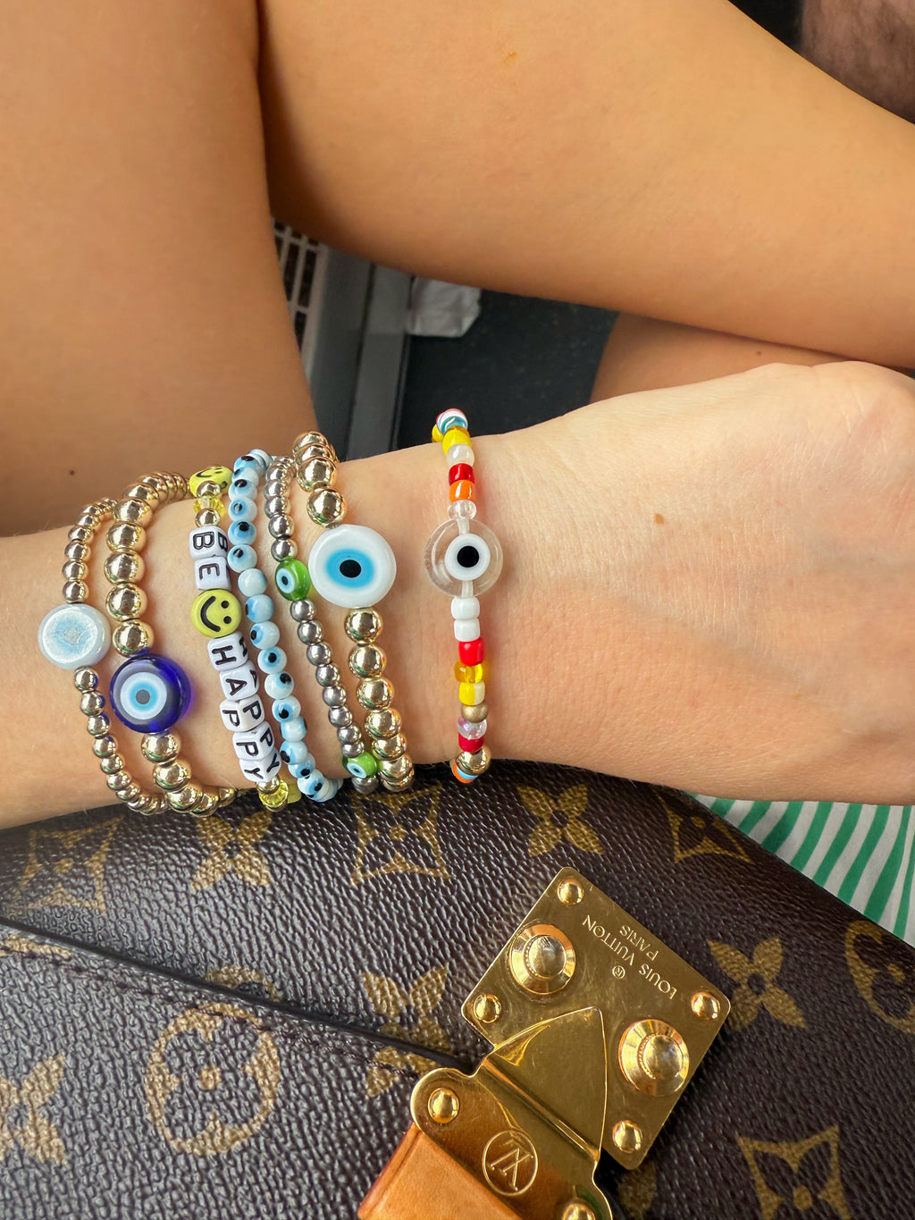 BE HAPPY Beaded Bracelet