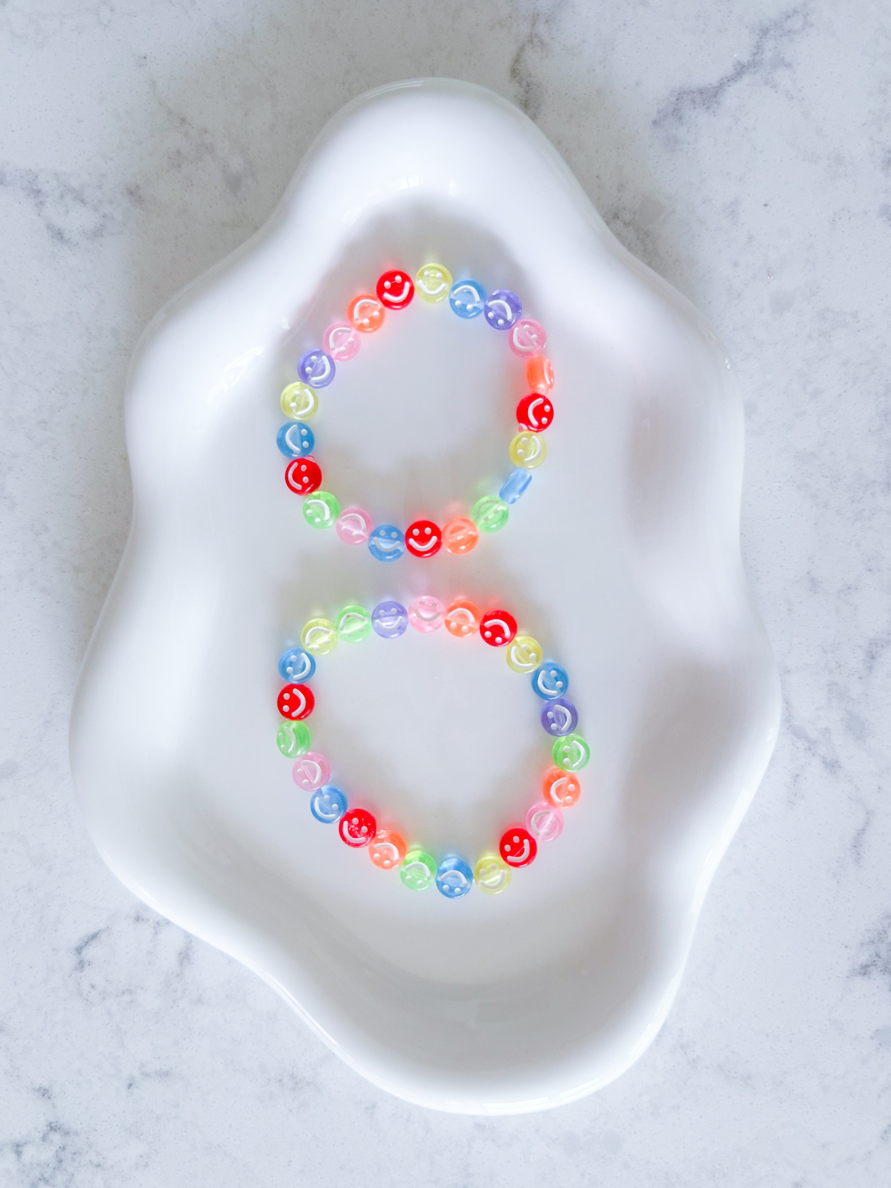 Neon Smiley Stretch Bracelet- custom available