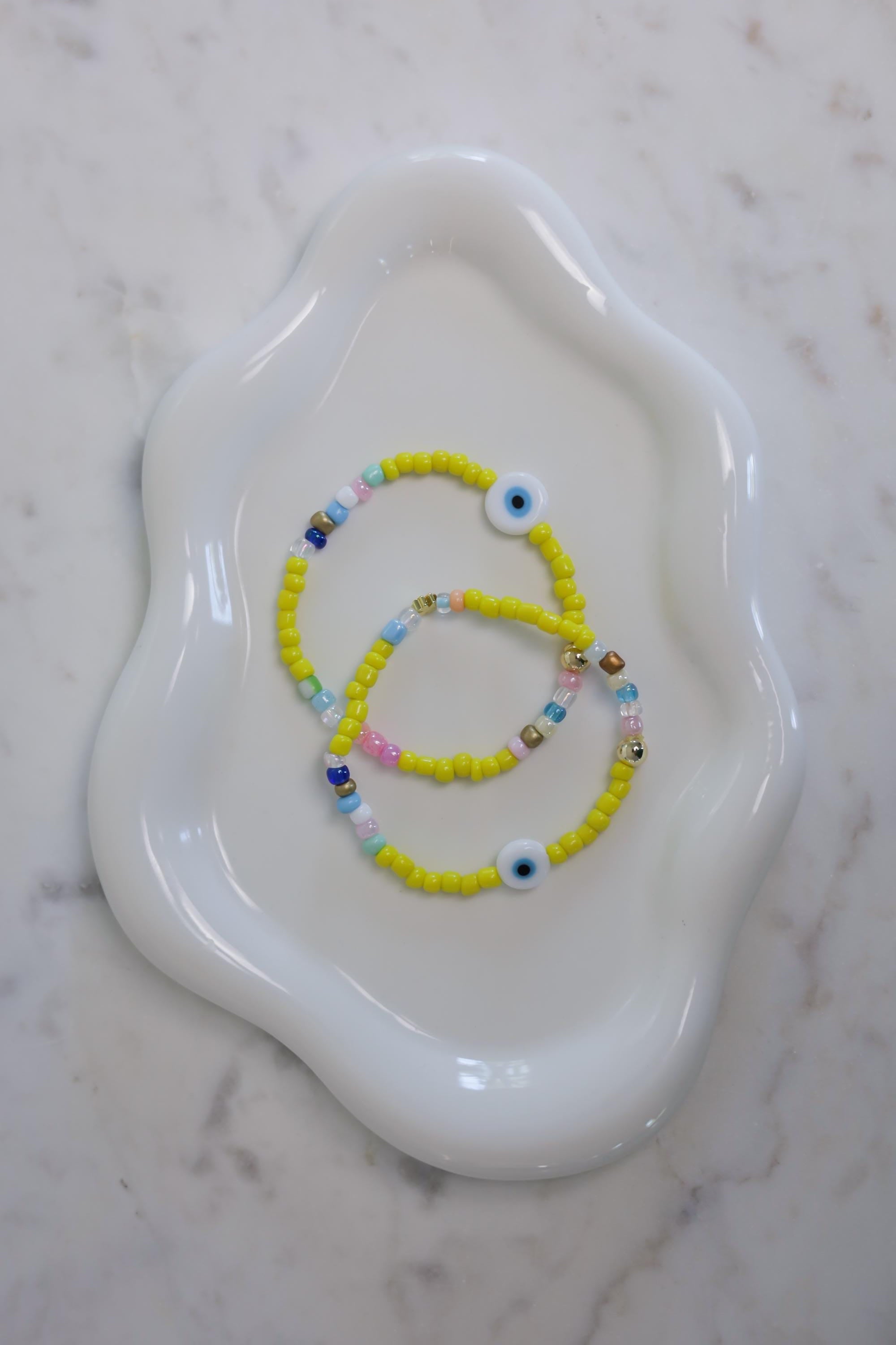 Beaded Evil Eye Bracelet, 14kt Gold-Filled, Friendship Jewelry