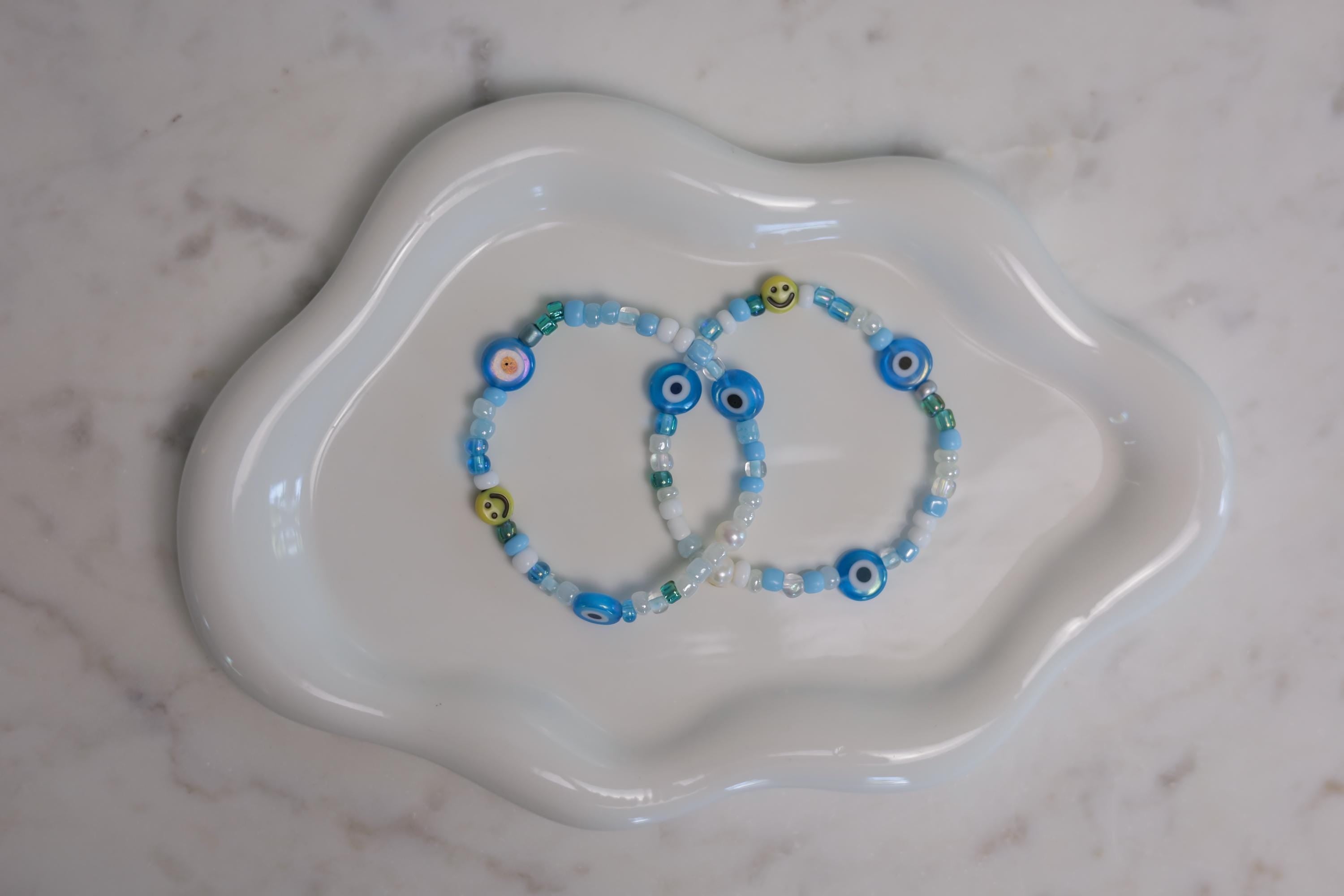 Triple Evil Eye Beaded Friendship Bracelet, Custom Protection Jewelry