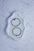 14kt Gold-Plated Evil Eye Beaded Bracelet with Glass Charm, Gold-Filled Beads