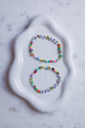 Custom Word Beaded Bracelet, Personalized Friendship Bracelet Evil Eye Protection, Inspirational Words f*ck off, grateful, strong AF