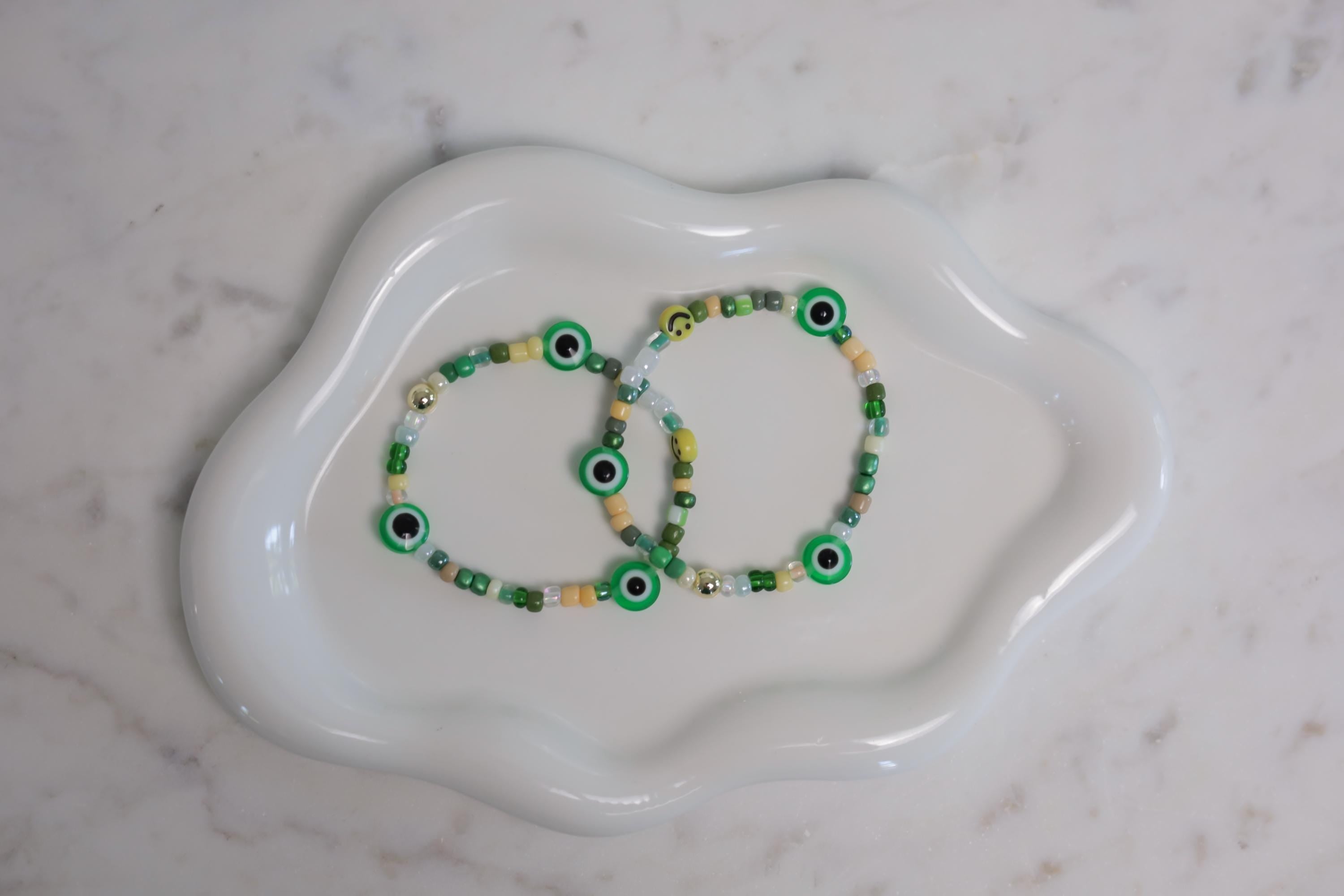 Triple Evil Eye Beaded Friendship Bracelet, Custom Protection Jewelry