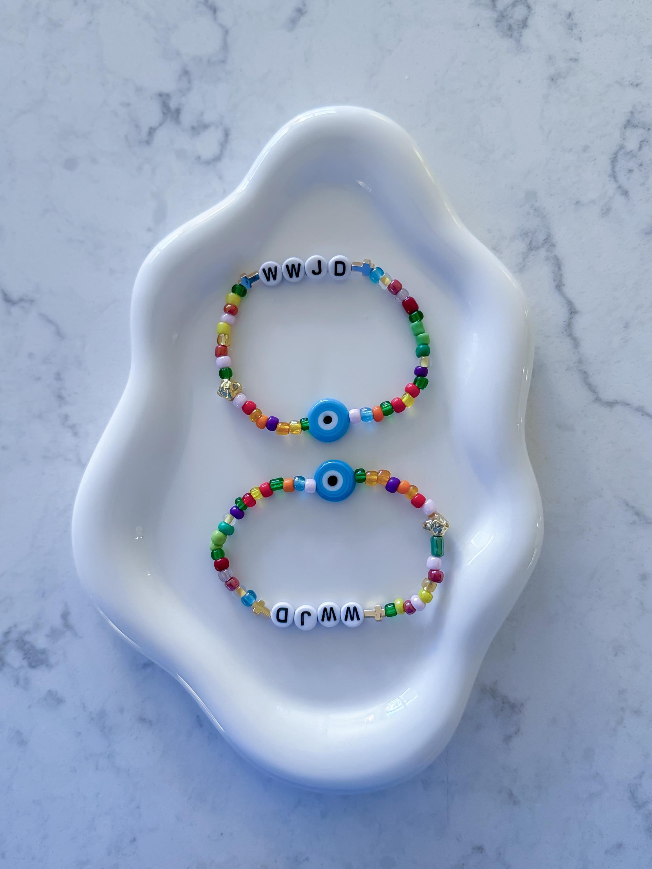Beaded Evil Eye Bracelet: Customizable Religious Jewelry