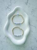 Personalized 14k Gold-Plated Crystal Bead Bracelet: Custom Name, Word, Initials