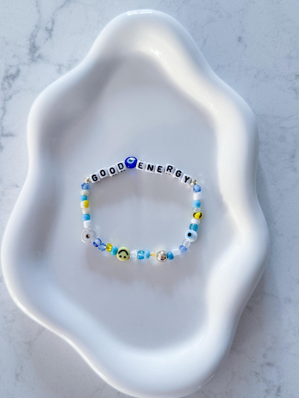 Custom Word Beaded Bracelet, Vibes, Be Happy, Good Energy, Bad Ass, Warrior - custom and inspirational words available