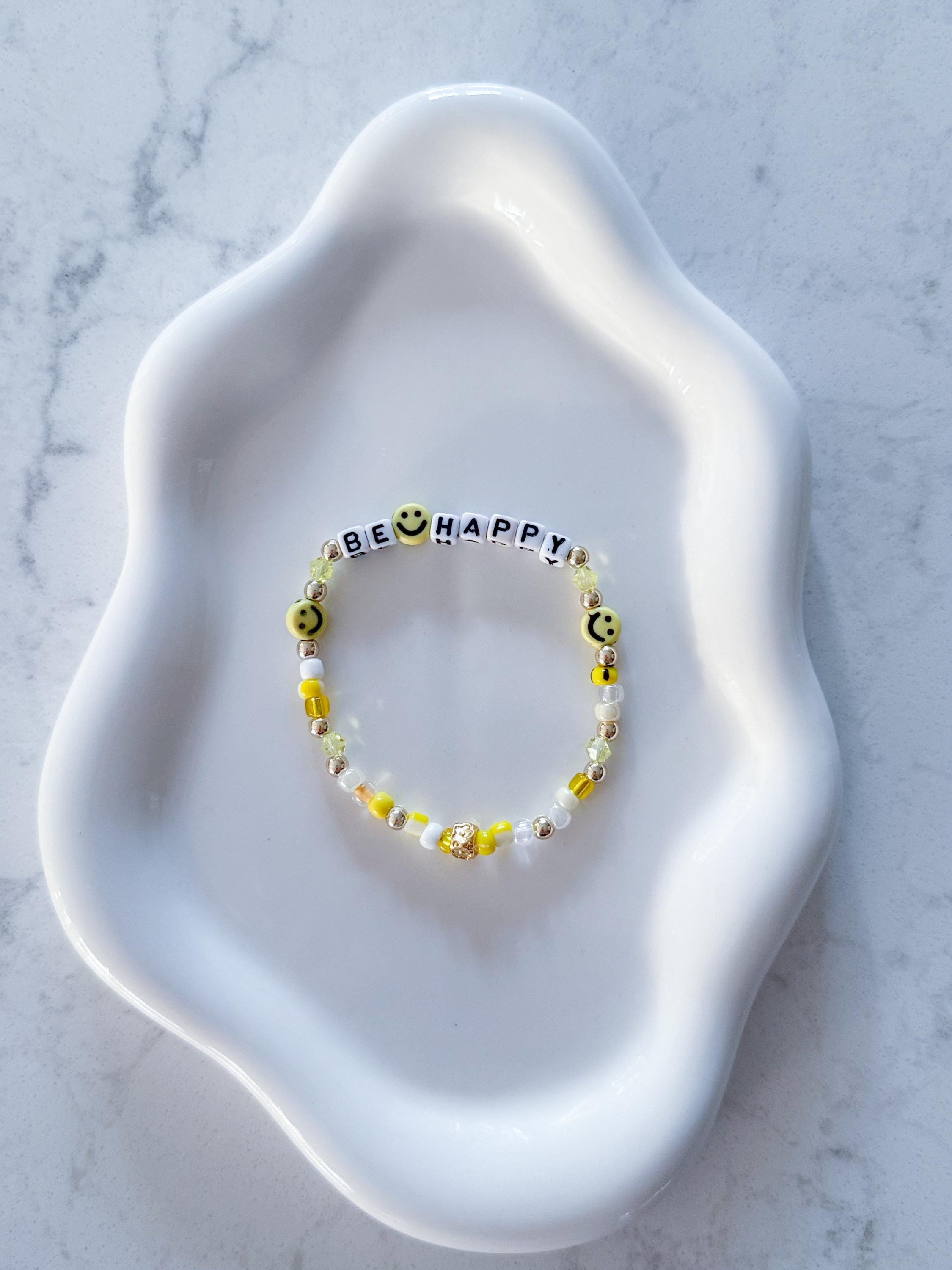 Custom Word Beaded Bracelet, Vibes, Be Happy, Good Energy, Bad Ass, Warrior - custom and inspirational words available