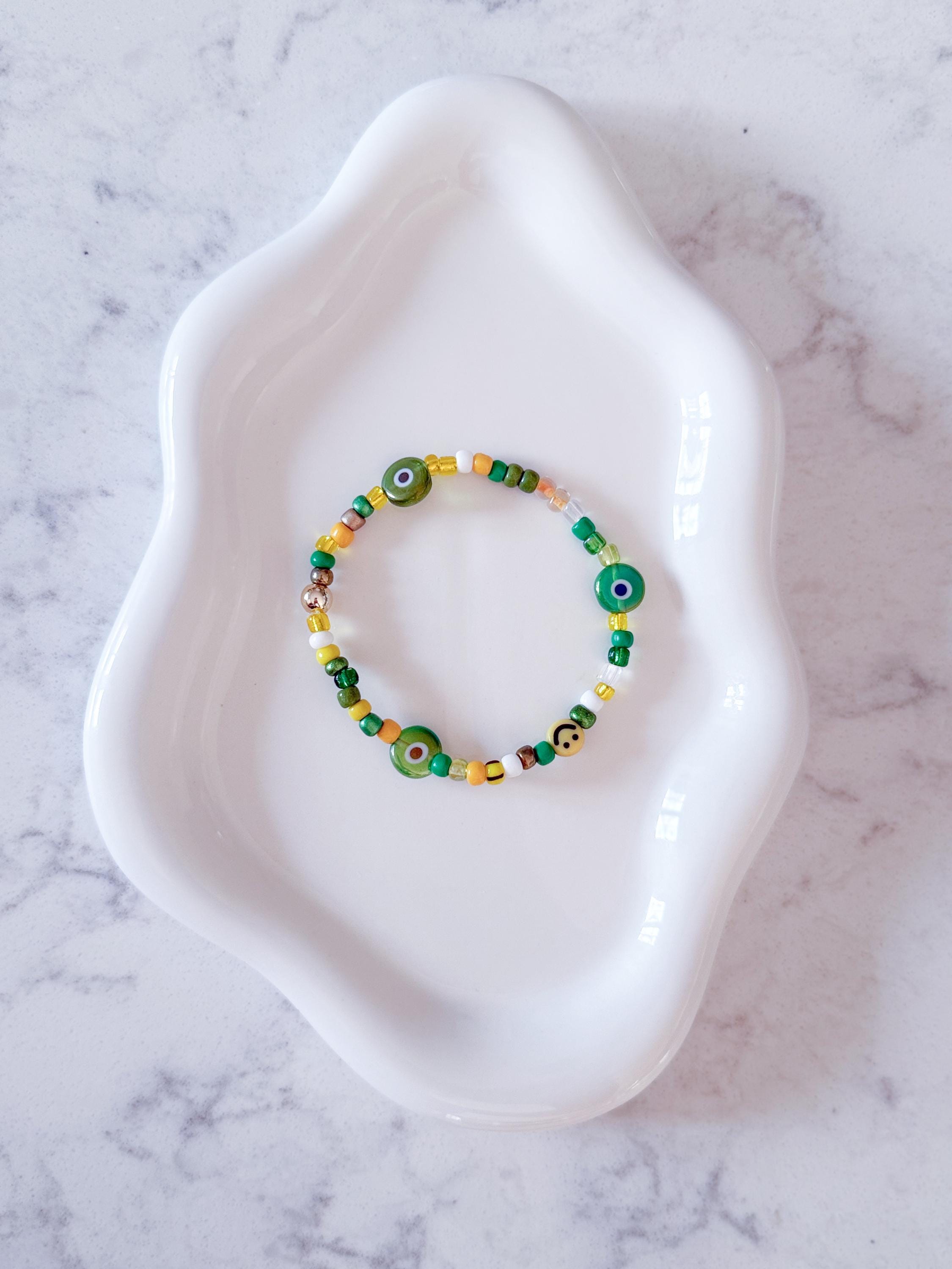 Custom NFL Team Beaded Bracelet: 14kt Gold-Plated, Handmade Game Day Jewelry