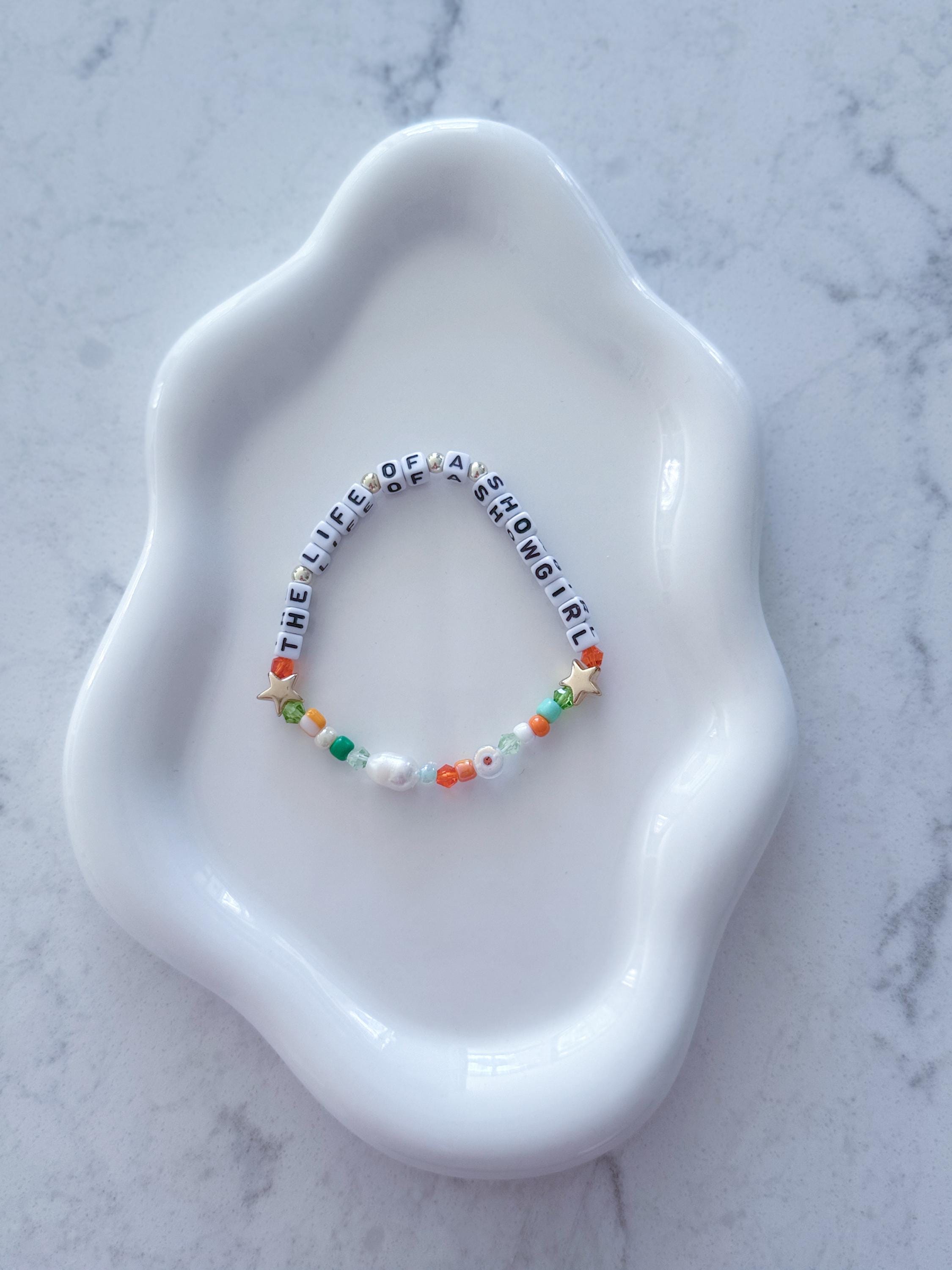 Showgirl Beaded Bracelet – Freshwater Pearls, 14K Gold-Filled, Evil Eye Charm