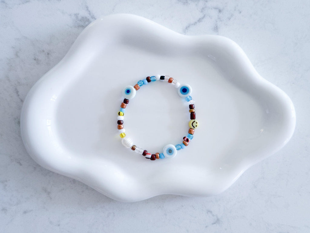 Triple Evil Eye Beaded Friendship Bracelet, Custom Protection Jewelry