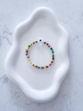 Multicolor Beaded Evil Eye Friendship Bracelet with Glass Charm, 14kt Gold-Plated Bead
