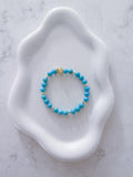 Malachite Beaded Bracelet | 14KT Gold Plated Accents, Healing Stone