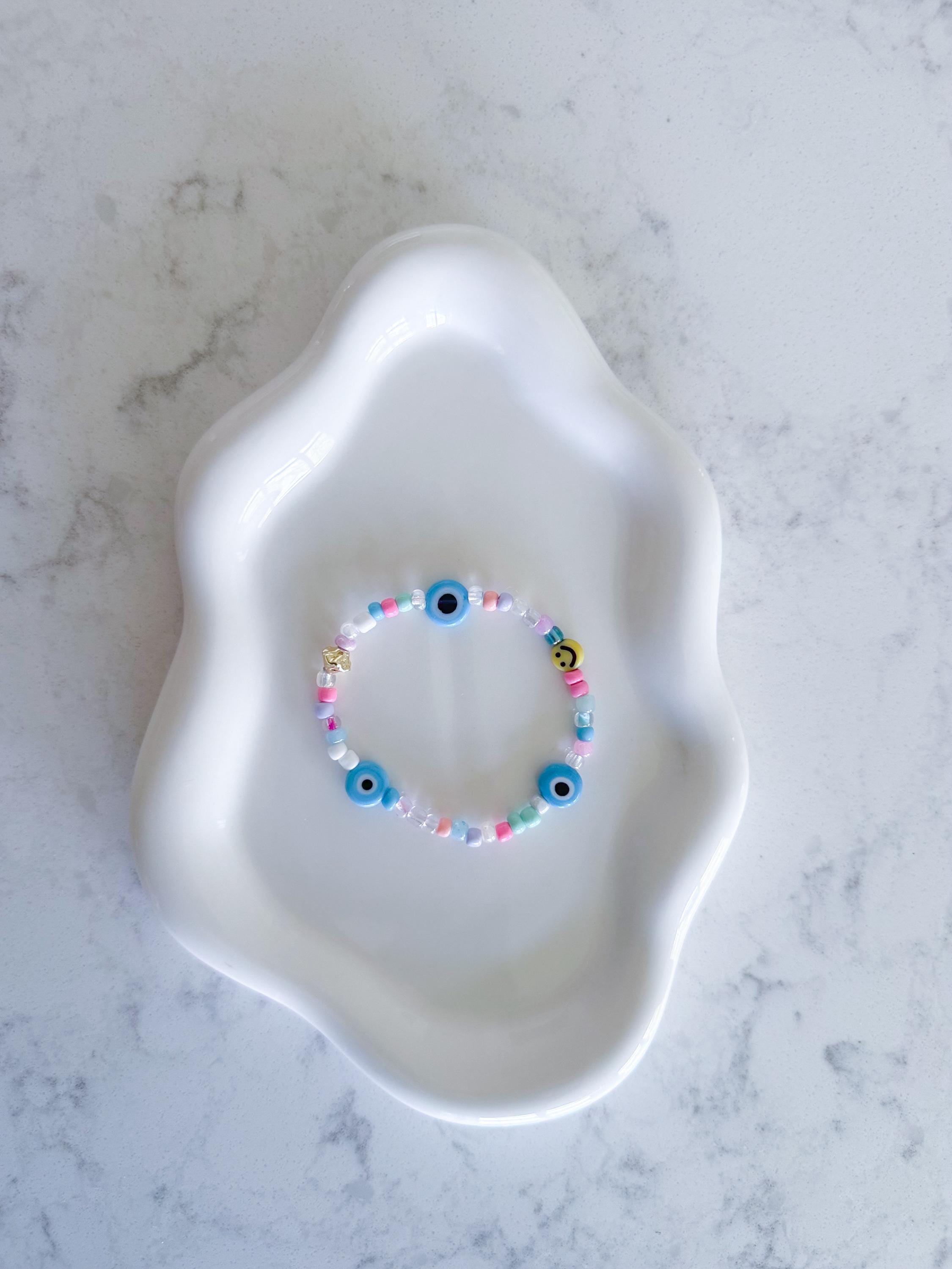 Triple Evil Eye Beaded Friendship Bracelet, Custom Protection Jewelry