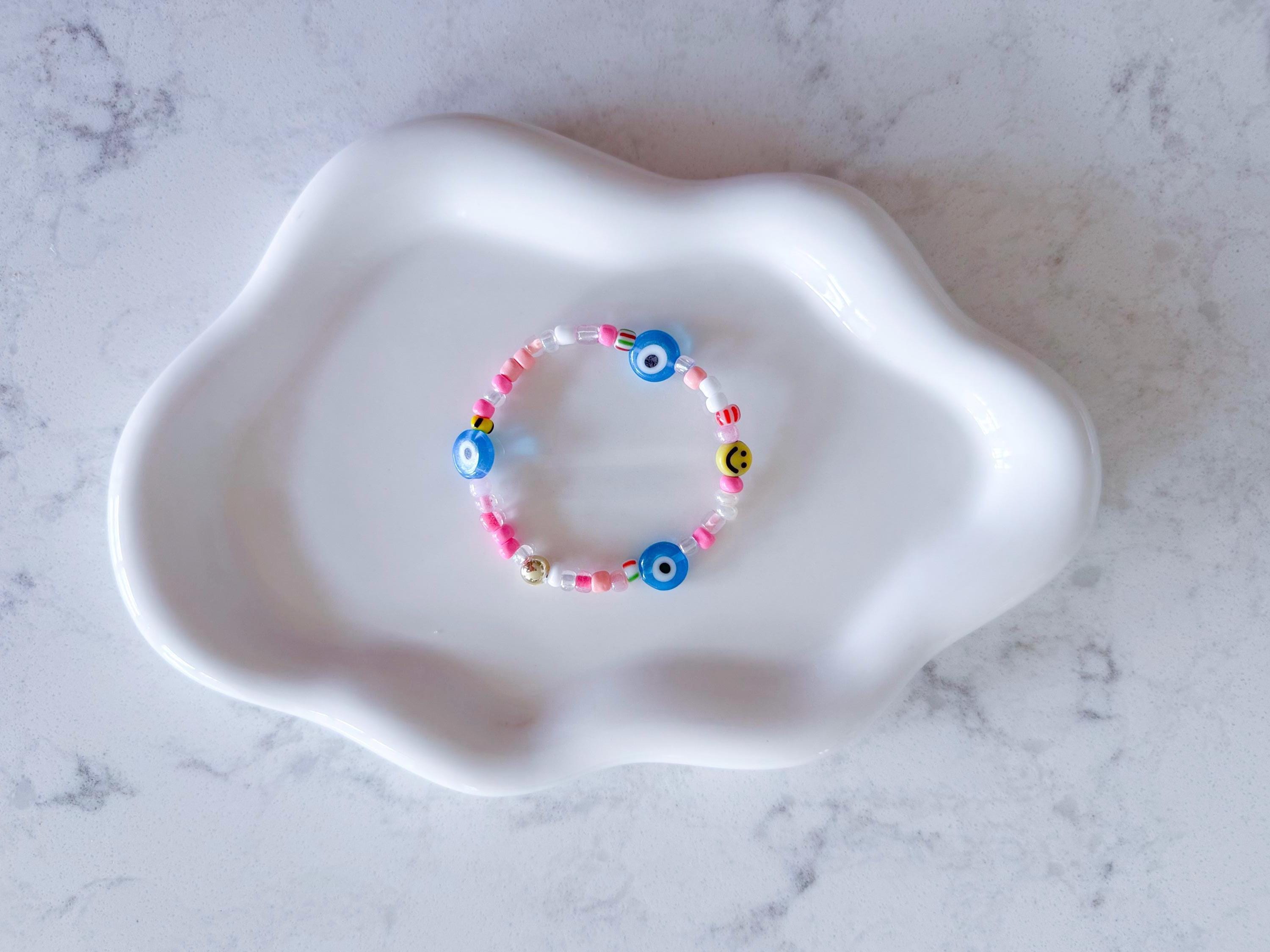 Triple Evil Eye Beaded Friendship Bracelet, Custom Protection Jewelry
